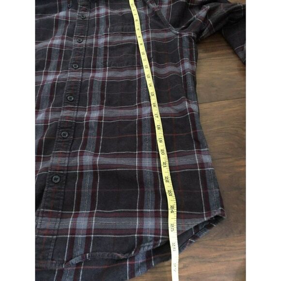 Eddie Bauer Mens Relaxed Fit Buttons Long Sleeve Collared Shirt Gray Red Plaid M - Picture 6 of 9